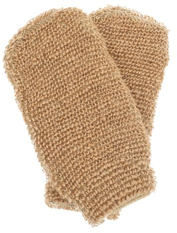 FIXOSHEE 2PCS Jute Bath Scrubbing Gloves for Exfoliating and Deep Cleaning Household Shower Gloves for Neck Shoulders and Full Body Care Skin-friendly and Labor-saving Design