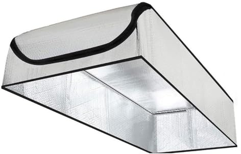 Tidevib Copertura isolante per scale sottotetto, 138 x 64 x 28 cm, in puro alluminio, con strato a bolle per protezione termica e blocco neve