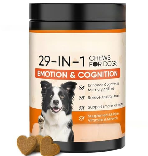 29-in-1 Hond Multivitaminen Kauwbaar - Verbeter cognitieve en geheugenvaardigheden, verlicht angststress, ondersteunt emotionele gezondheid