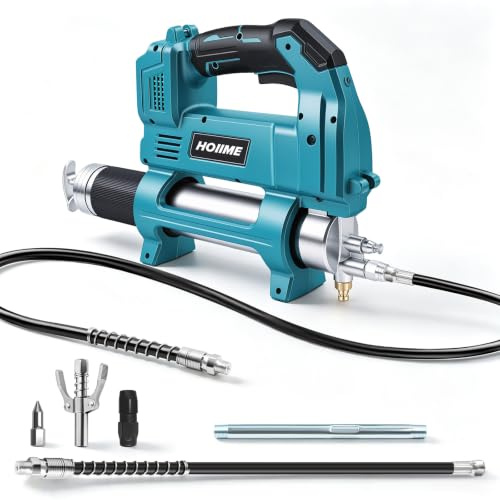 HOIIME Graisseuse sans fil pour batterie Mak-ita 18 V, presse à graisse électrique avec tuyau haute pression de 30 cm et 90 cm, pression de 12 000 psi, parfaite pour les camions, les fermes, la