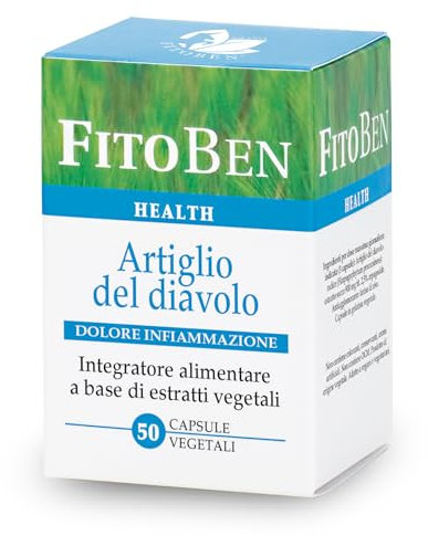 Fitoben | Artiglio del Diavolo Integratore Naturale Utile per la Funzionalità Articolare e Contro Infiammazione e Dolore. 50 capsule Vegetali
