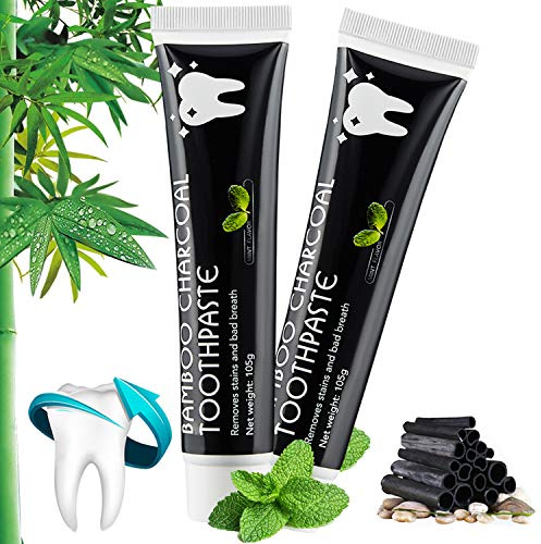 Tandkräm aktivt kol – naturliga tänder blekande svart tandkräm – vita tänder bambu kol tandkräm – blekande bambukol tandkräm – vita tänder paket med 2