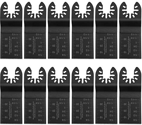Flintronic Holz Metall Oszillierende, 12+2 Sägeblätter Set, 3,5cm Oszillierendes Zubehör Set, Klinge Sägeblätter, Oszillierwerkzeug, Quick Release Multi Tool für Multimaster, Einhell, Milwaukee, Bosch