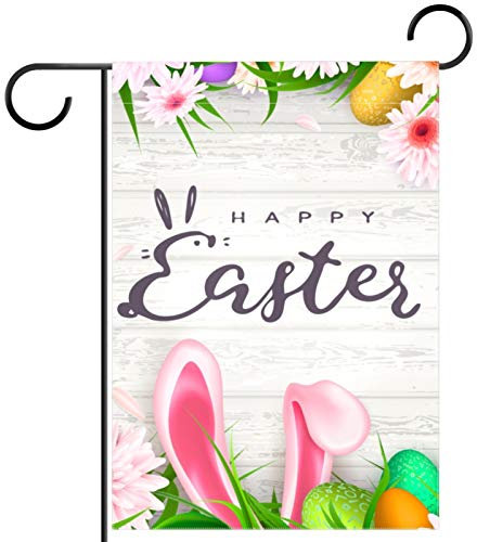 LAZEN Banderole de bienvenue pour décoration de maison de Pâques 71,1 x 101,6 cm pour terrasse, pelouse, extérieur, cour, drapeau de jardin double face