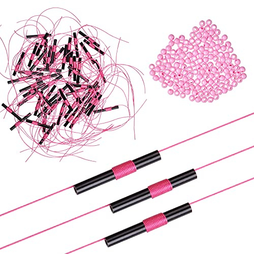100stk Angeln Posen Stopper Fadenstopper mit Perlen Angeln Schnurstopper Spirolino Posen, Forellenangeln, Angeln auf Forelle Fadenstopper Posenstopper Angelgerät