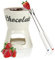 COM-FOUR® Set per fonduta di cioccolato da 4 pezzi - ciotola in ceramica con 2 forchette per 2 persone - fonduta in ceramica con porta candele (bianco con scritte)