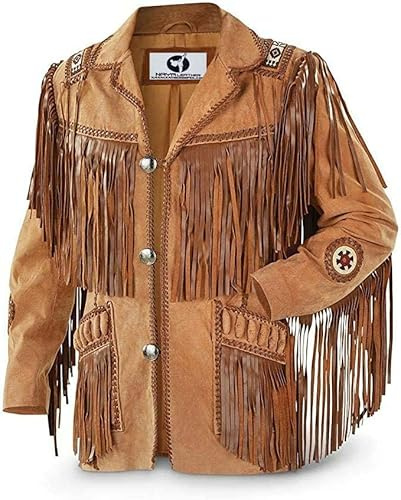 Stylso traditionell western cowboy läderjacka för män, Design 2, L