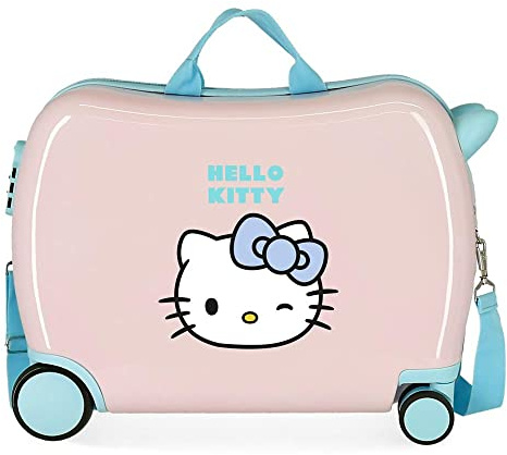 Hello Kitty Wink Kinderkoffer, Blau, 50 x 39 x 20 cm, Hartplastik, seitlicher Kombinationsverschluss, 34 l, 1,8 kg, 4 Räder, Handgepäck