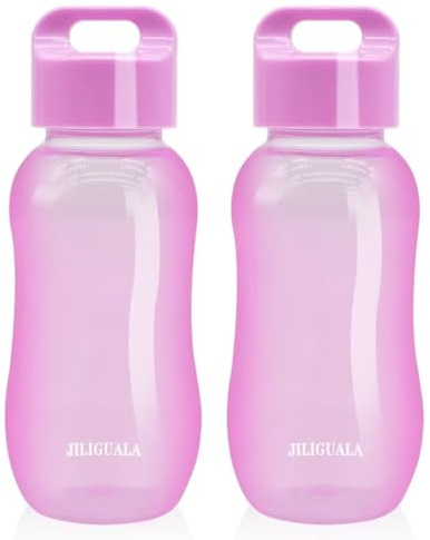 JILIGUALA Tazze da viaggio in plastica per caffè, acqua, sport, bottiglia d'acqua per latte, caffè, tè, succo, dimensioni 350 ml, viola, confezione da 2