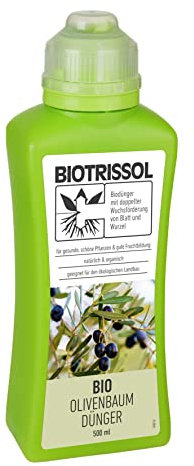 BIOTRISSOL Bio Olivenbaumdünger, Dünger für alle Olivenbäume, 100 % pflanzliche Inhaltsstoffe, Vegan, 500 ml