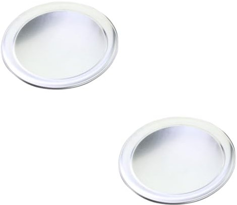 Gatuida 2pcs Aluminum Pizza Pan Round Baking Plate Reusable Pizza Board Easy Cleaning Kitchen Accessory