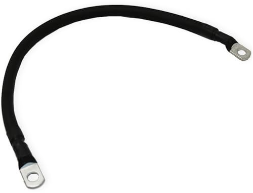 LOADCHAMP Batteriekabel 50mm2 Schwarz 40 cm lang 100% Kupfer Solar Kabel Solarbatterie inkl. 2 x Kabelschuh mit M10 Bohrung Verbindungskabel