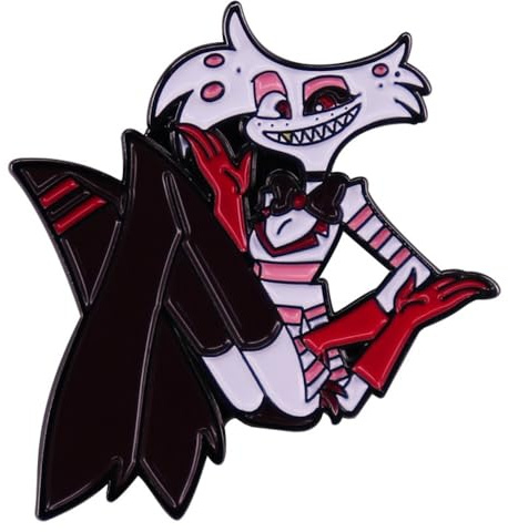 MayDee Hazbin Angel Hotel Anstecknadel Broche, Anime Angel Dust Abzeichen Zubehör Kleidung Rucksack Dekoration Metall Badge, Helluva Boss Pin