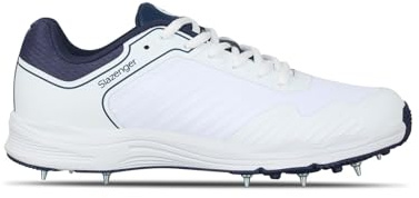 Slazenger Cricket Spike Herren-Sneaker, Weiß Marineblau, 42 1/3 EU
