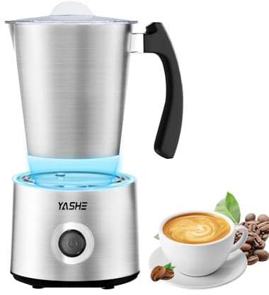YASHE Espumador Leche, 4 en 1 Espumador Leche Electrico, 230 ml Calienta Leche, para Espuma Caliente/Fría, para Café, Capuchino, Latte, Macchiato, Silencioso, Aptas para el lavavajillas