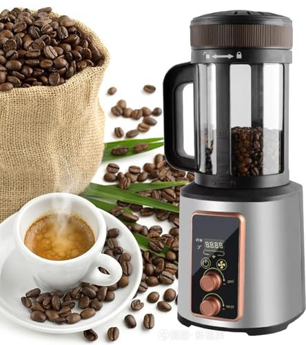 Coffee Bean Roaster Machine for Home Use, Hot Air Coffee Roaster with Timer, 100g~400g Per Use, Transparent Thickened Glass