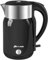 Navie Mobi Wasserkocher Edelstahl 1.8L,Elektrischer Wasserkocher 2200W Water Boiler Schnellkochend, BPA Frei, Doppelwandig,Tropffrei,Automatische Abschaltung,Leise & Kabellos,SGS Zertifiziert,Schwarz