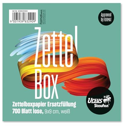 Staufen Contura Notizzettel - 700 Blatt lose, 80 g/m², weiß | Praktische Handhabung, hochwertiges 80 g/m² Papier, Zettelbox Nachfüllpack