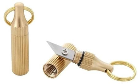 Mini Brieföffner Messer mit Schlüsselanhänger, Messing Anhänger Kapsel Messer, Tragbar für Pakete und Briefe (1)