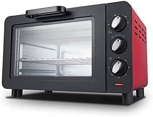 LABLADUO Air Fry Toaster Oven, Mini Oven Cooker and Grill,Electric Mini Oven Black with Timer Small Electric Oven Household Baking Small Oven 15 Liter Electric Oven(Rot)