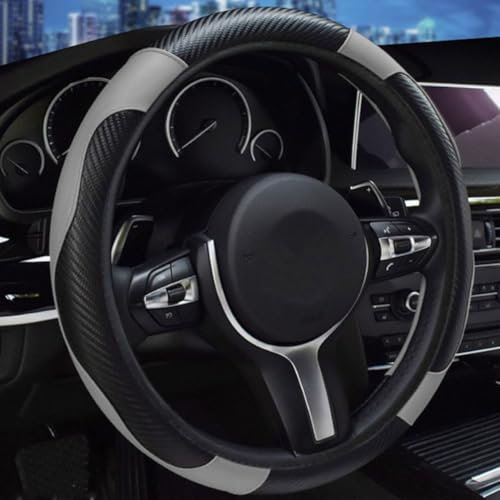 Auto Lenkradbezug für Mercedes Benz E-Class S211 Estate 2003-2006, Leder Lenkradschutz Lenkradhülle Atmungsaktive Lenkradhüllen Lenkrad Abdeckung Innenraum Zubehör,E/Grey