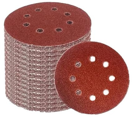 Disques abrasifs, papier de verre, tampons abrasifs, 8 trous, 125 mm, for le travail du bois, le métal, le polissage, grain 40/1000/2000(50pcs,1000 grit)