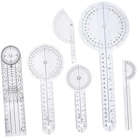 DIYEAH Set 6 Pezzi Righelli Angolari Medici in Plastica per Misurare Angolo Spinale Lettura Chiara, per Uso Domestico da Fisioterapisti e Studenti