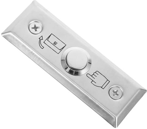 LIFKOME Botón Pulsador para Puertas Placa de Pared de Acero Inoxidable Color Plata, Diseño Práctico y Versátil para Control de Acceso en Bancos y Grandes Almacenes