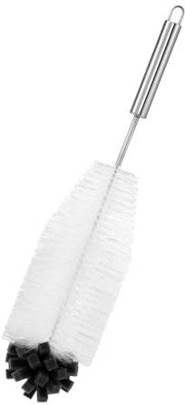 F Fityle 31cm Bottle Cleaning Brush Stainless Steel Handle Versatile Ergonomic Shape for Glass Carafes Accessory Anti Scratch