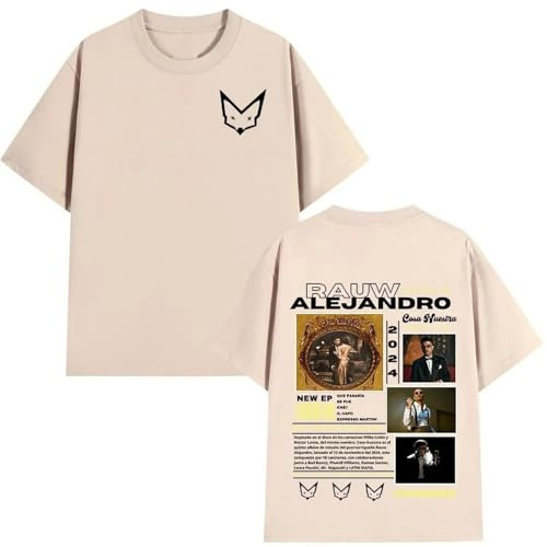 Cantante Rauw Alejandro T-Shirt retrò a Maniche Corte alla Moda, Unisex, Semplice E Versatile, Streetwear (11 L)