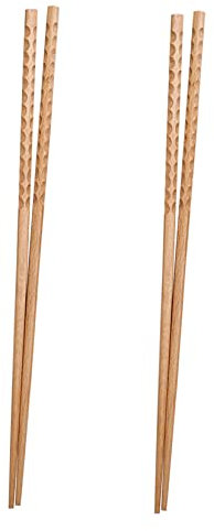 Palillos Largos de Madera 2 Pares, 16, 5 Pulgadas para Cocinar
