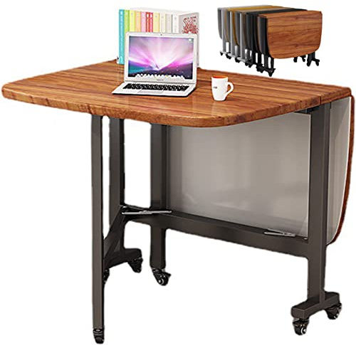 Tavolo pieghevole salvaspazio con sedie, versatile per interni ed esterni, tavolo da pranzo, lavoro e studio, finitura in legno, 100 x 60 cm