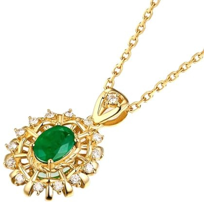 FCXDMY smaragdhänge halsband för kvinnor 925 smycken ovala ädelstenar halsprydnad för jubileumsfest gåvor