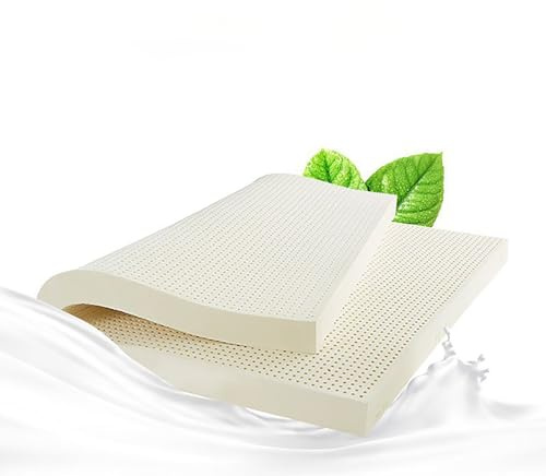Materasso in lattice naturale al 100%, supporto ortopedico a 7 zone, fodera rimovibile, spessore 7,5 cm, ideale per comfort e sollievo dal dolore alla schiena, dimensioni 90 x 190 cm