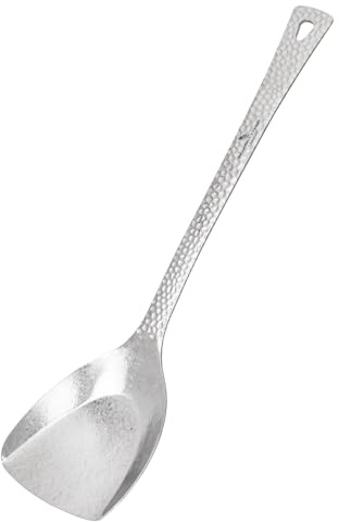 iBasingo Kleiner Titan Pfannenwender Metall Spachtel für die Küche Hochbelastbare Spatula Ultraleichte Küchenutensilien zum Kochen für den Hausgebrauch im Freien (Ti1072T Kristallines Silber)