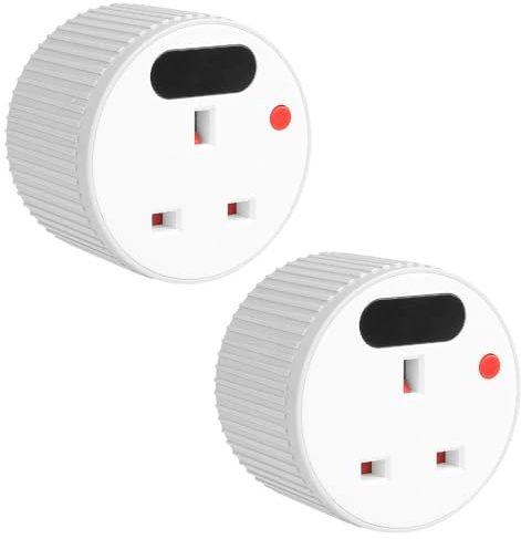 Weciau Countdown Timer Plug Socket, 2 Pack Digital Timer Switch with LED Display, 1 Min–24H Adjustable Timers Socket, Energy Saving Countdown Switch for Christmas Lights, Lamps and Heaters