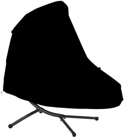 Gettimore Terrace Hanging Chaise Lounger Chair Cover with Parasol Cover, Waterproof 210D Oxford Fabric, for Outdoor Swing Chair Protection, Black