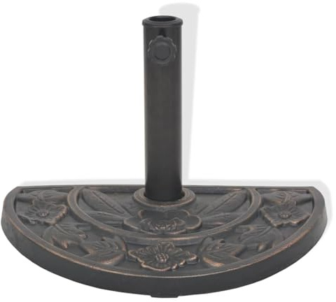 Gecheer Base per parasole in resina bronzo, supporto ombrellone con adattatori 38 e 48 mm, tubo 57 mm, peso 9 kg, design elegante per giardino terrazzo esterno