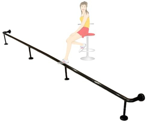 YJEUZCD Rotondo Tubo Piede Riposo per Barra, Orizzontale Mazzo Ringhiera, Commerciale Sottobanco Piede Ferrovia Corredo, Portico All'aperto Balcone Recinto(70.9x9.8in/180x25cm)