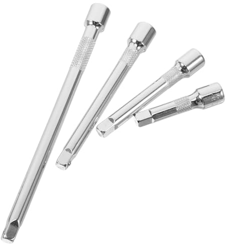 Garneck Ensemble 4 Rallonges pour Clé à Cliquet 1/4 6,3 Mm Acier Chrome-vanadium 50-150 Mm Rallonge Oscillante pour Réparation Automobile et Industrielle