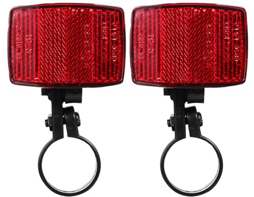 DOITOOL Reflectores de Radios para Bicicleta de Montaña, 2 Unidades Rojas, Reflectores de Advertencia y Seguridad para Ciclismo Nocturno en Exteriores