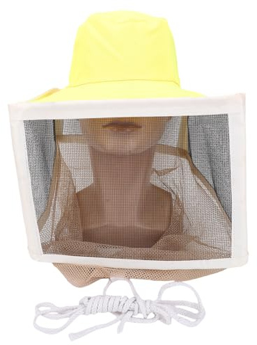 KKPLZZ Cappello Velo da Apicoltore, Velo Regolabile con Coulisse, Rotonda, Tesa Larga Quadrata con Rete Protettiva per Studi Sul Campo da Pesca All'aperto