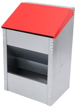 BAOFUYA Verzinkter Geflügel-Futterspender, Hühner-Futterspender, Wandmontage, Verzinkt, 33 X 21 X 16 cm, Wetterfest, Automatischer Geflügel-Futtertrog für den Außenbereich, 4,5 Kg