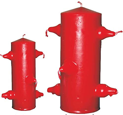 Kerze 7 Dochte (Rot) Riesen 25 cm x 10 cm zum Schneiden von Vudu, Festmachern, Magie