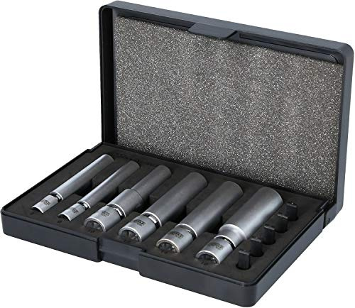 KS Tools 500.7325 Spezial-Glüh- und Zündkerzen-Stecknuss-Satz mit Gelenk | 1/4 Zoll + 3/8 Zoll | 11-TLG