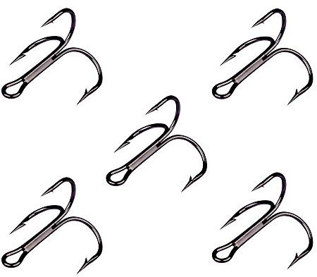 100 Stück Angelhaken Drillinge Großformat Starkes Seefischerei Salzwasser Classic Drillingshaken (B,1/0#)