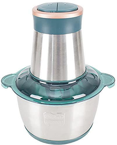 Picadora De Carne EléCtrica De 2 L,Procesador De Alimentos De Acero Inoxidable,Doble Capa,4 Cuchillas,Cuenco De Vidrio Grueso,Apto Para Verduras,Frutas,Carne Y Frutos Secos,StainlessSteel-B