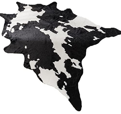 Alfombra de piel de vaca sintética con estampado de animales para sala de estar, dormitorio, decoración bohemia occidental, patrón natural, alfombra de piel de animal con respaldo antideslizante,