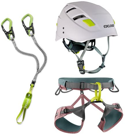 Generisch Edelrid Damen Klettersteigset Cable Comfort 6.0 + Gurt Jayne Größe L + Kletter-Helm Zodiac