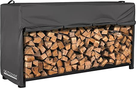 ULTCOVER Wasserdichte Kaminholzregale, 2,4 m, robuste Outdoor-Holzscheite, Ständerabdeckung, Schwarz | Robustes 600D-Polyester, UV-beständig, passend für Holzscheite im Freien